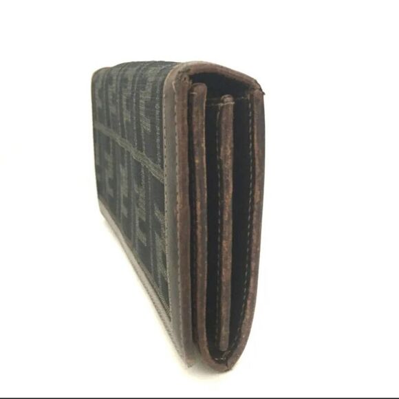 FENDI Zucca  Canvas Leather Bifold Long Wallet/1J2133 - Picture 2 of 8